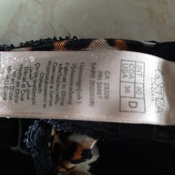 La Senza Leopard Print Bra with Black Lace 36D - Picture 5 of 6